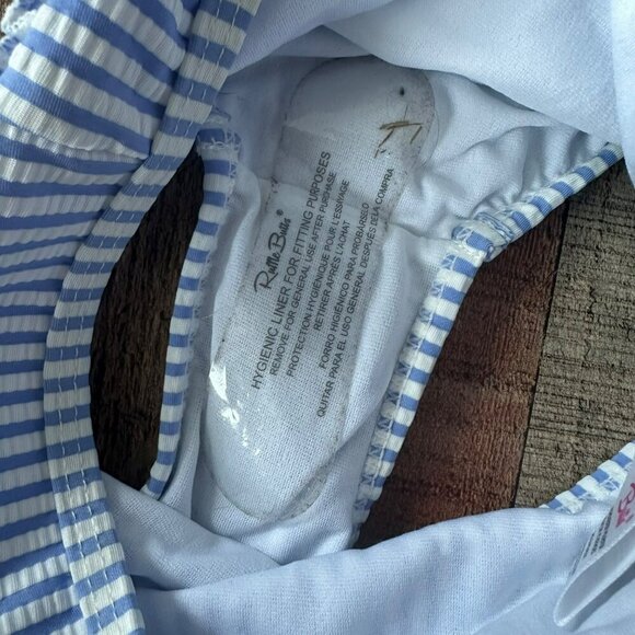 RuffleButts Girls Striped Ruffle Swim Bottoms Size 5 Blue White Polyester/Nylon - Picture 5 of 6